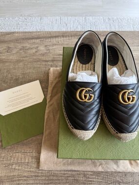 Gucci Leather espadrille with Double G